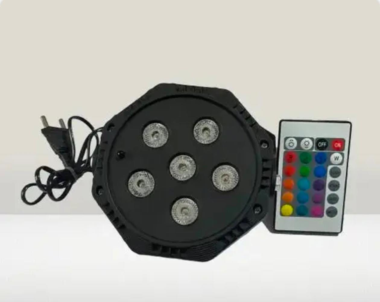 Multi-Color LED Party Flood Light with Remote Control – 7 High-Power LEDs, Stage & Home Use